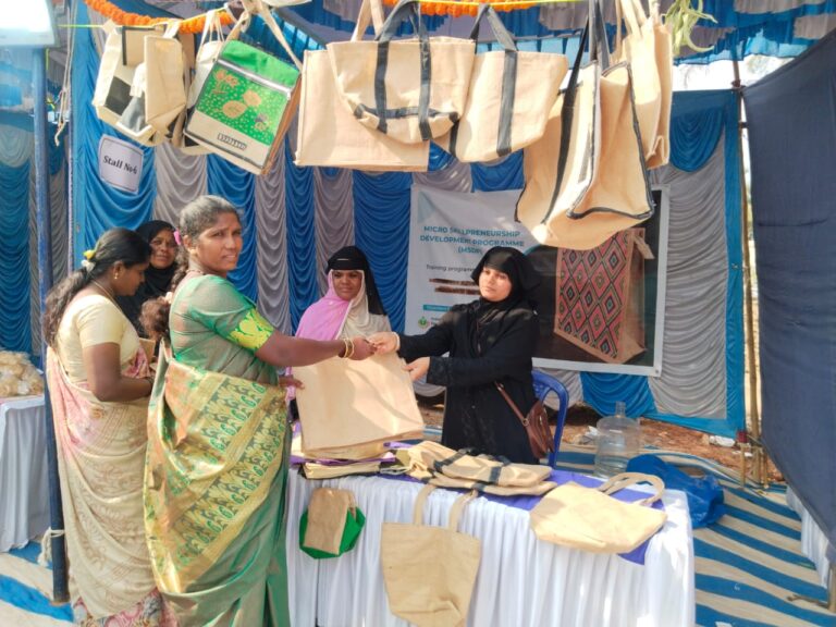market stall by beneficiaries