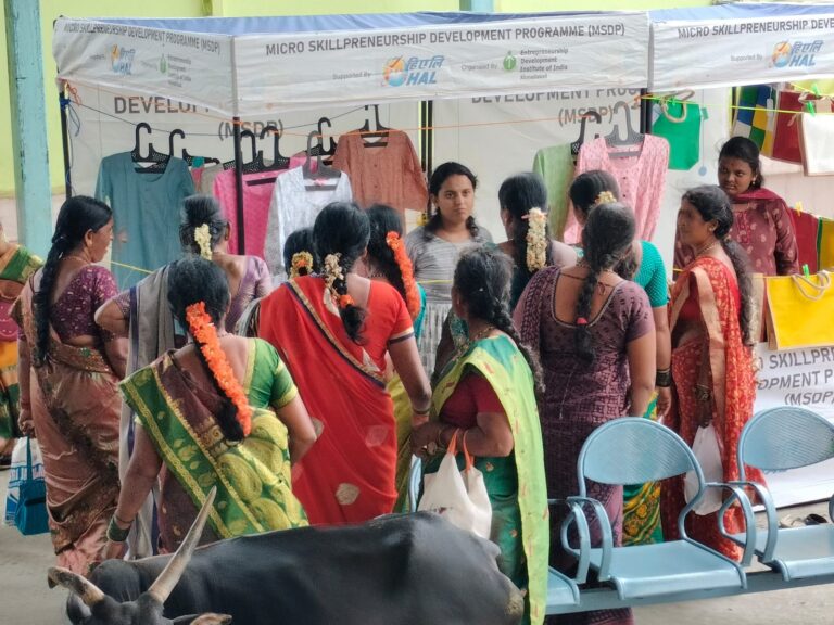 market stall by beneficiaries