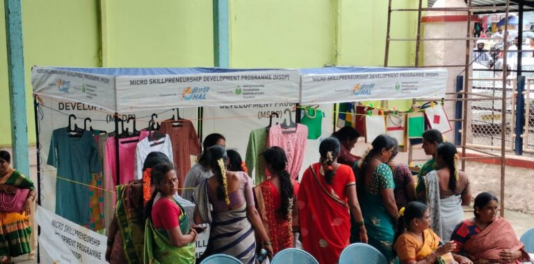 market stalls by beneficiaries